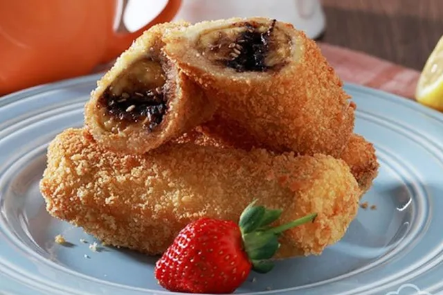 roti gulung pisang cokelat